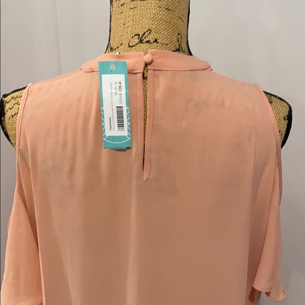 Cold Shoulder Ruffle Blouse Size L - Picture 5 of 8